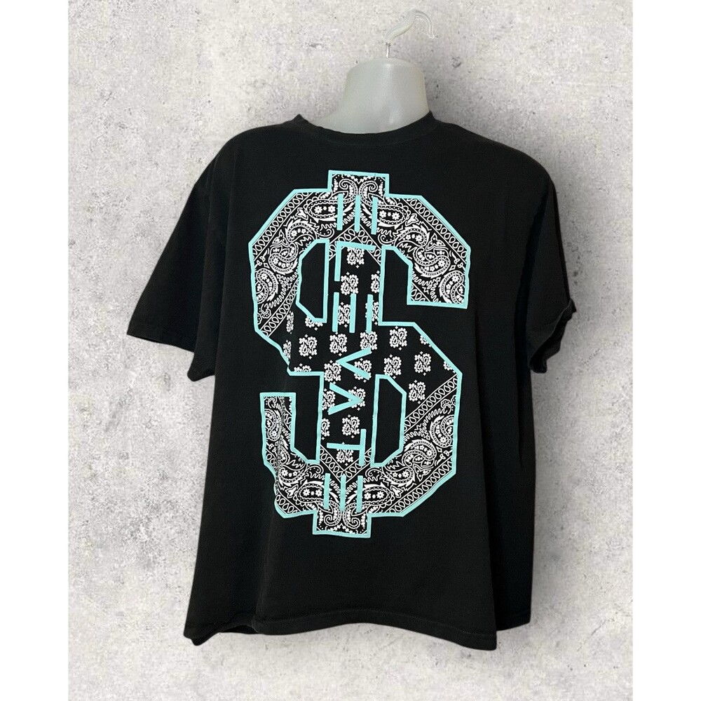 State Of Mind Men's Size 2XL Elevate Dollar Sign Streetwear Tee Shirt Black